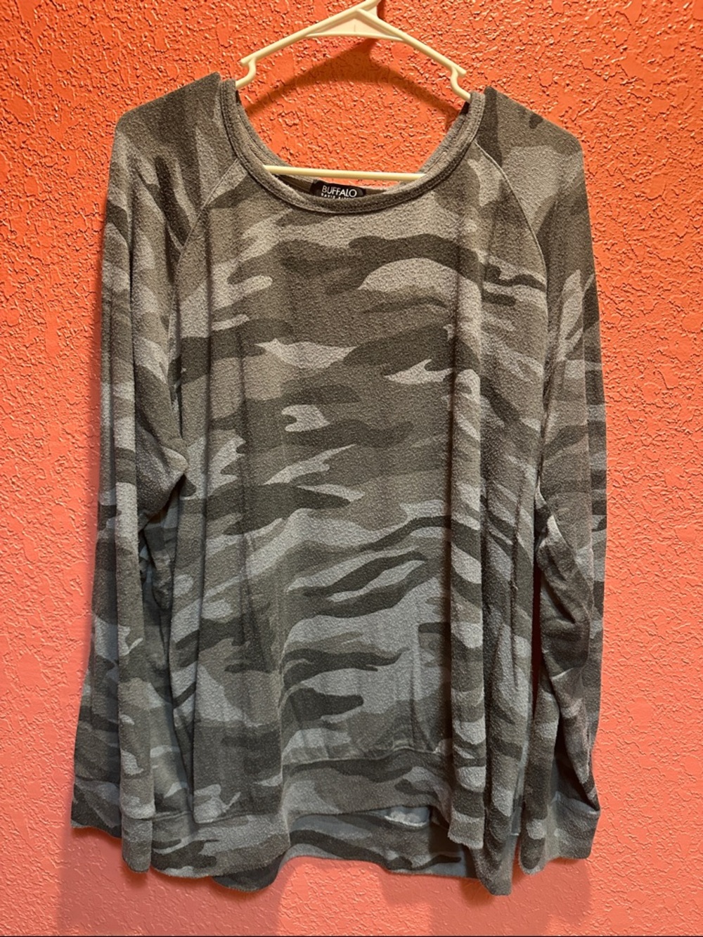 Buffalo David Bitton Grey Camo Long Sleeve Top